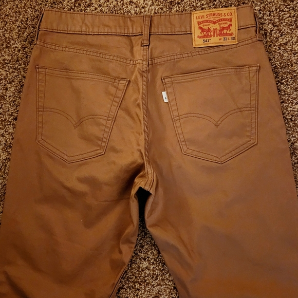 Actual 32x28 Levi's 541 Jeans Tan Work Pants Athletic Fit Brown - Picture 6 of 11
